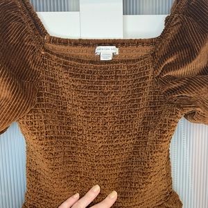 American Eagle Smocked Puff Sleeve Shirt